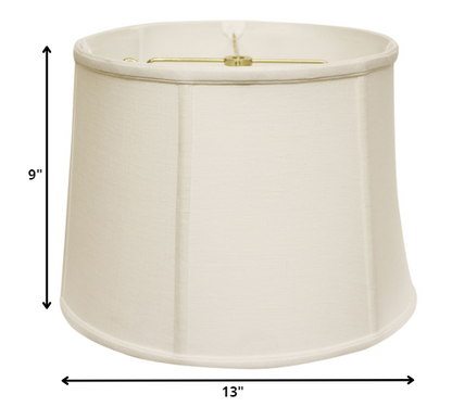 13" White Throwback Drum Linen Lampshade