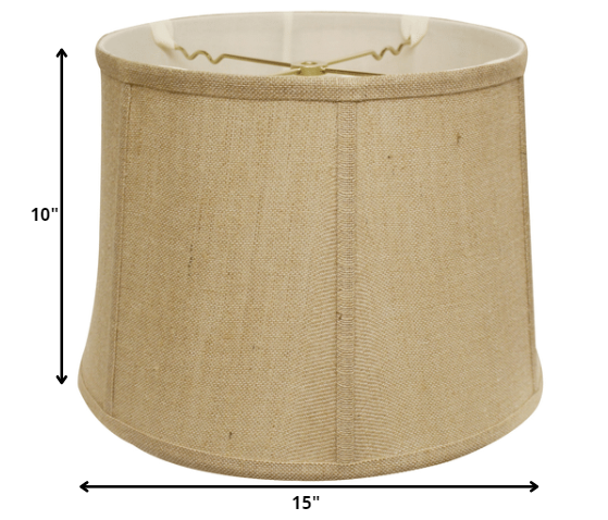 15" Golden Fiber Throwback Drum Burlap Lampshade