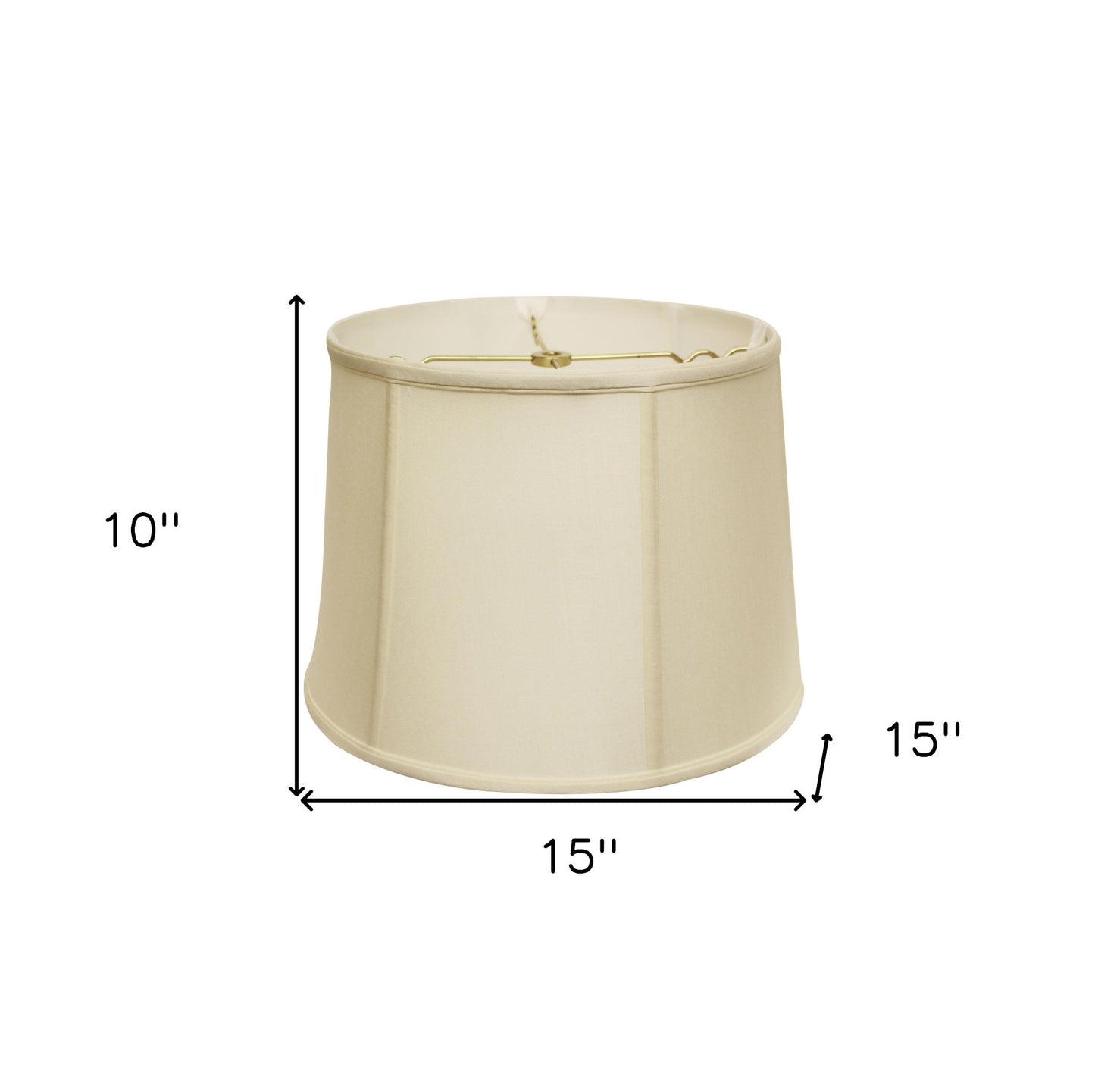 15" Ivory Throwback Drum Pongee Silk Lampshade