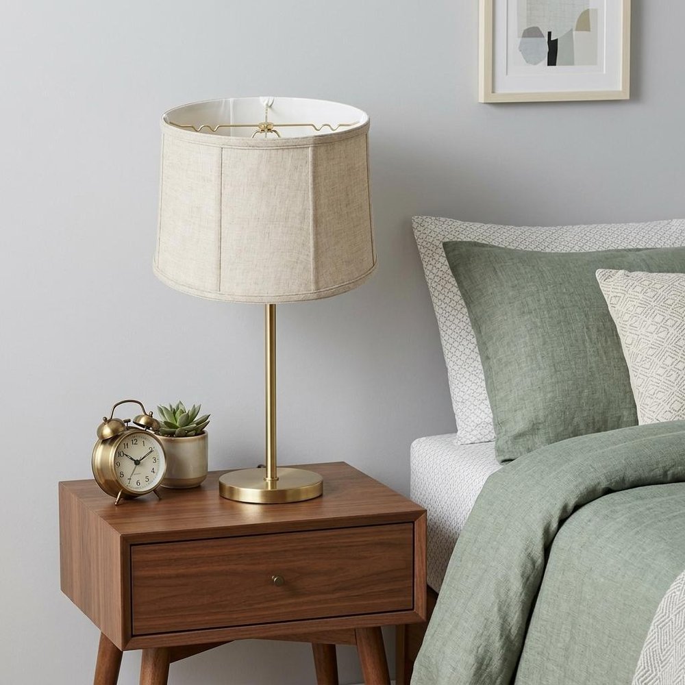 Cream Linen Drum Lamp Shade HomeRoots