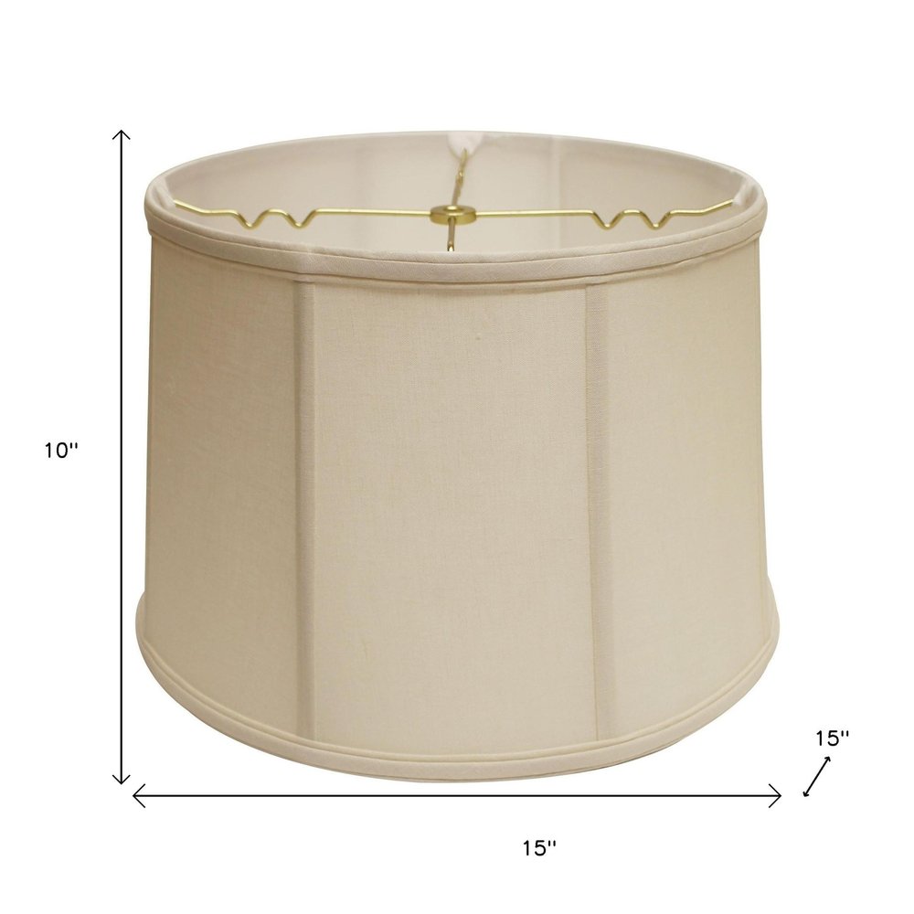 Vanilla Linen Drum Lamp Shade — view 3