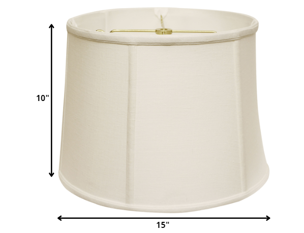 15" White Throwback Drum Linen Lampshade