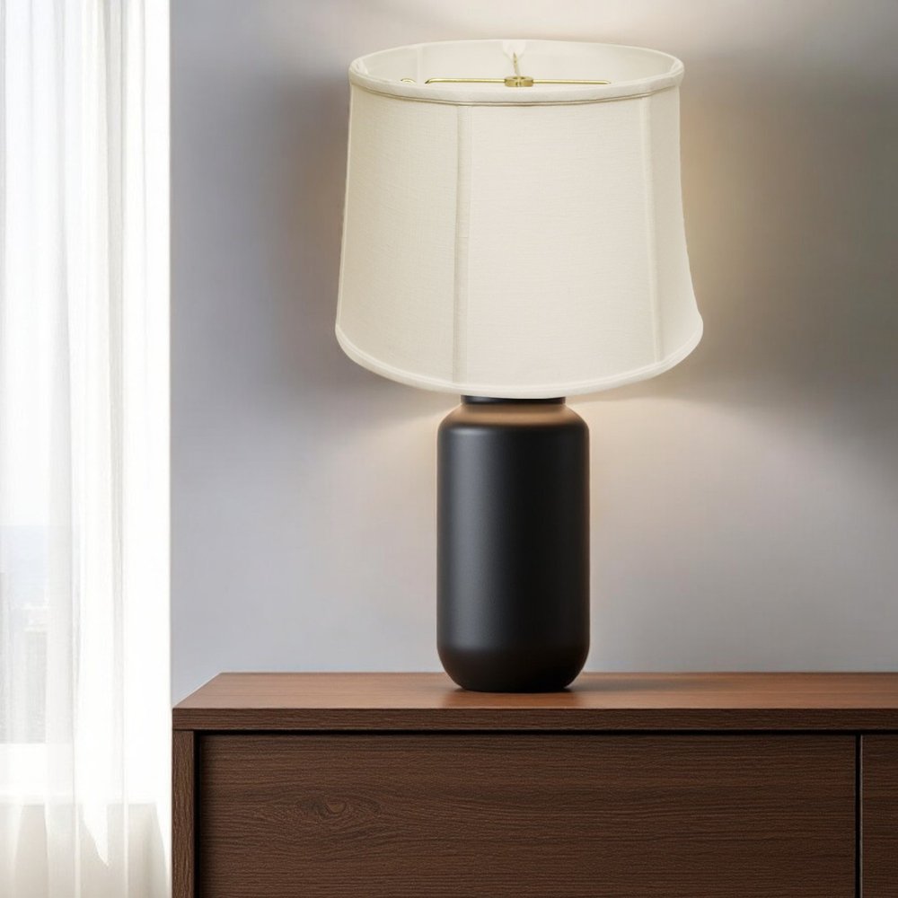 White Linen Drum Lamp Shade HomeRoots