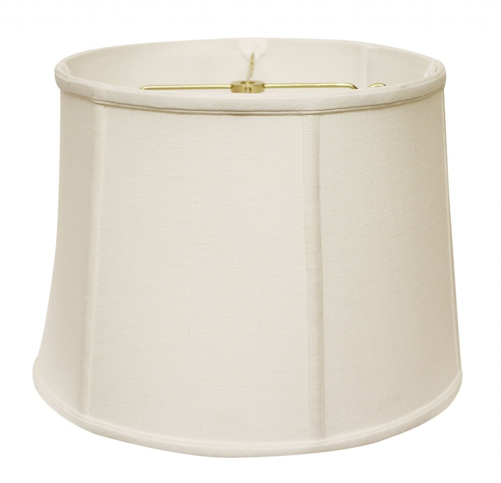 White Linen Drum Lamp Shade — view 1