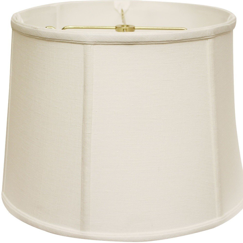 White Linen Drum Lamp Shade — view 2