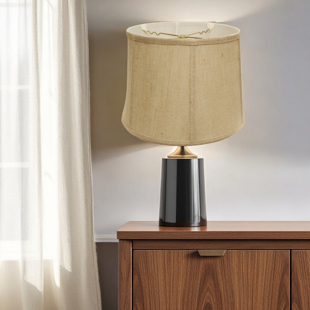Gold Burlap Drum Lamp Shade HomeRoots