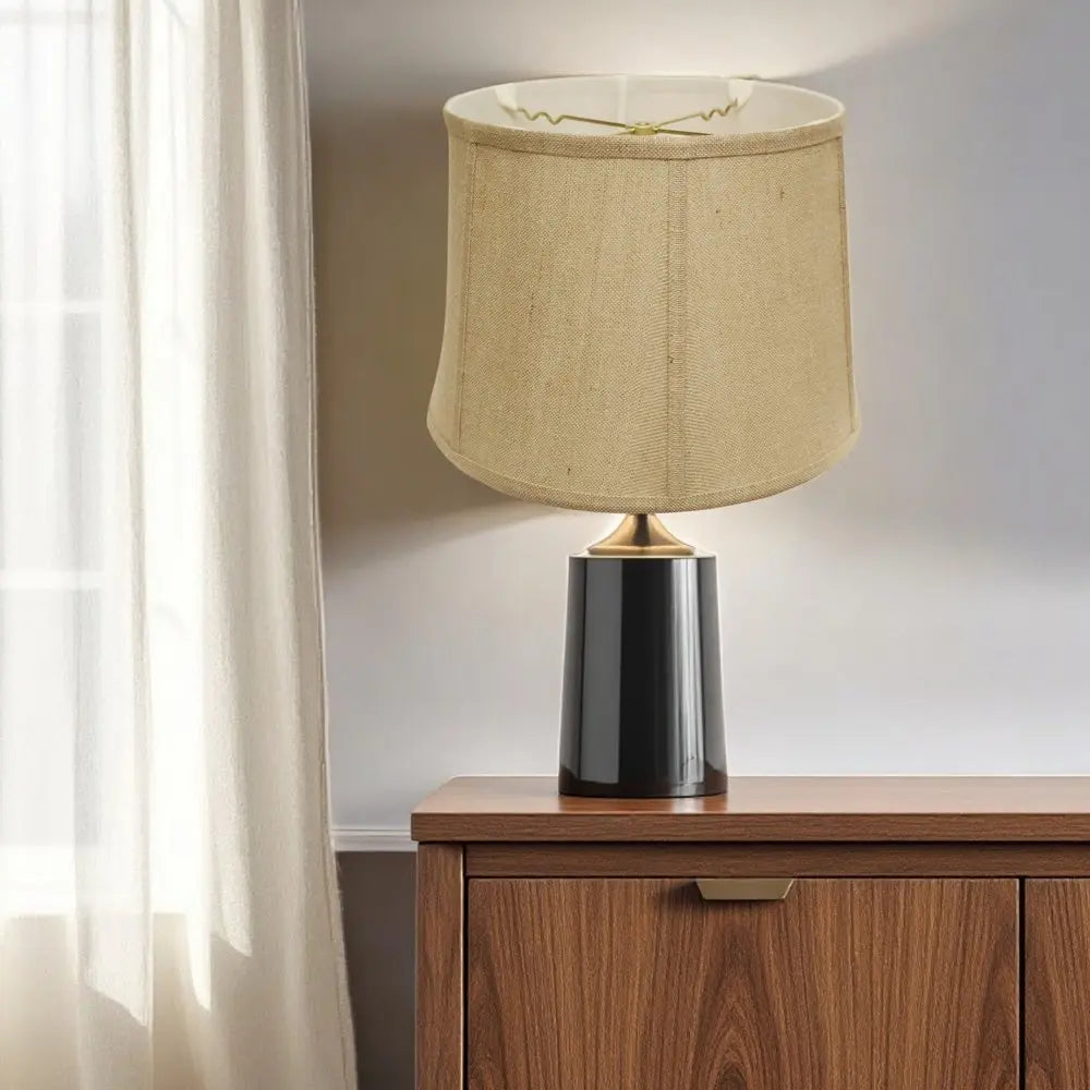 Gold Burlap Drum Lamp Shade HomeRoots