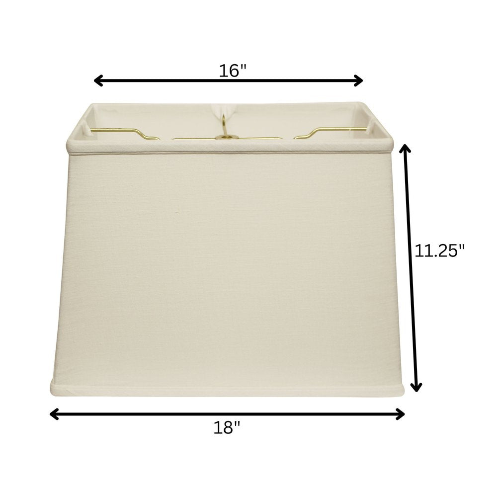 18" White Throwback Rectangle Linen Lampshade HomeRoots