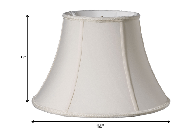 14" Cream Slanted Bell Shantung Lampshade