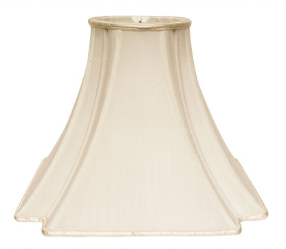 12" Ivory Slanted Notch Square Shantung Lampshade