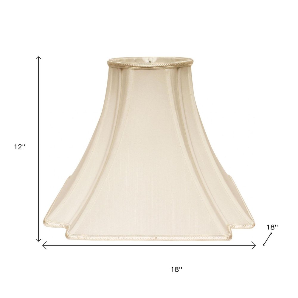 Ivory Shantung Silk Square Lamp Shade HomeRoots