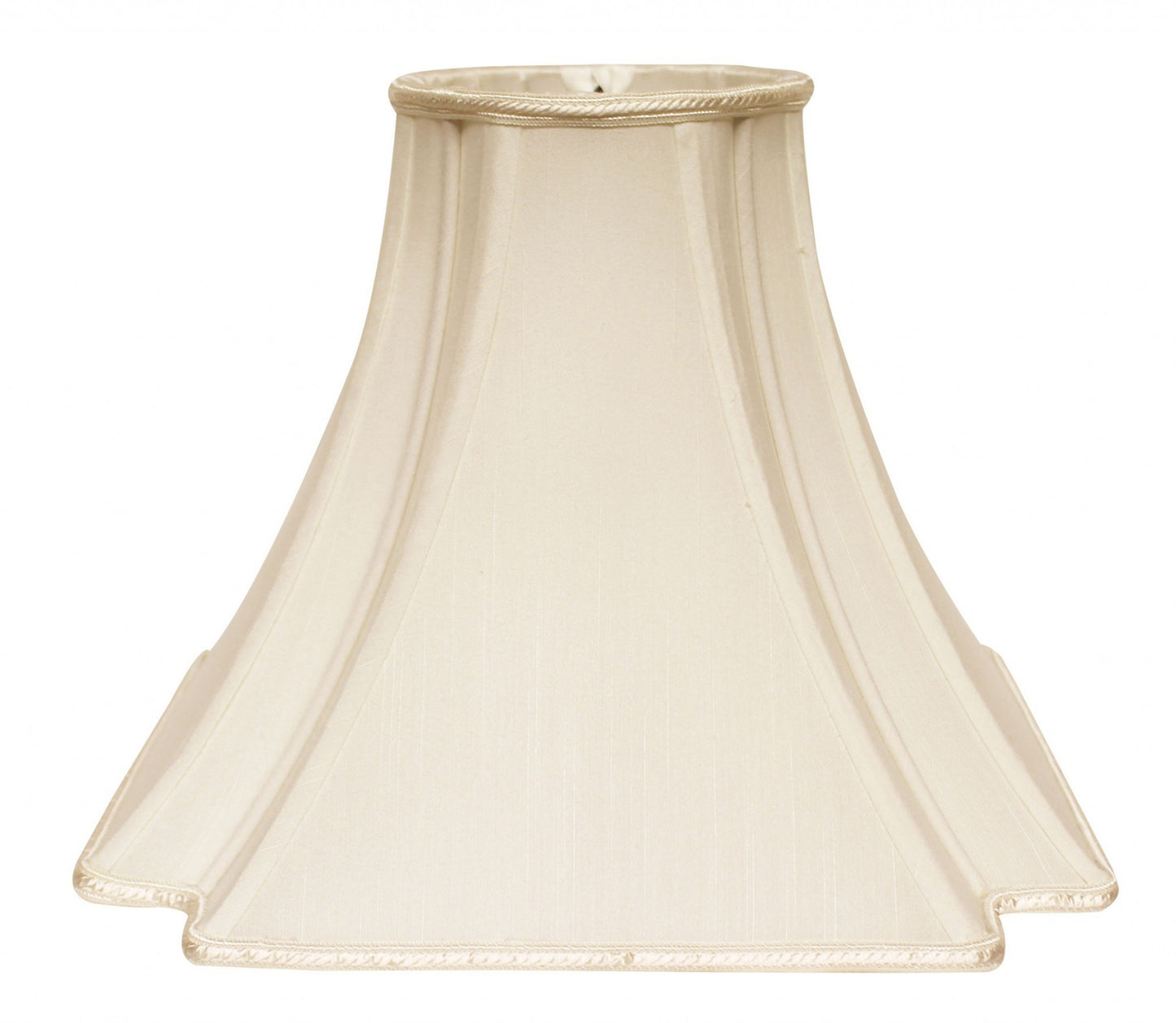 18" Ivory Slanted Notch Square Shantung Lampshade