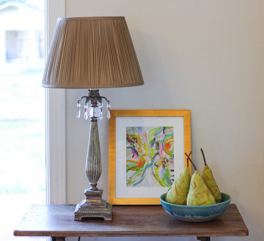 Ash Gray Taffeta Pleated Empire Lamp Shade HomeRoots