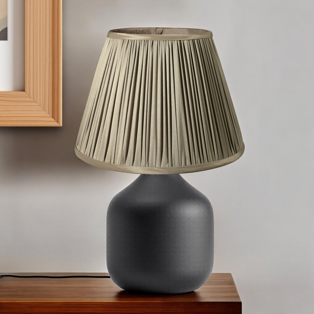 Ash Gray Taffeta Pleated Empire Lamp Shade HomeRoots