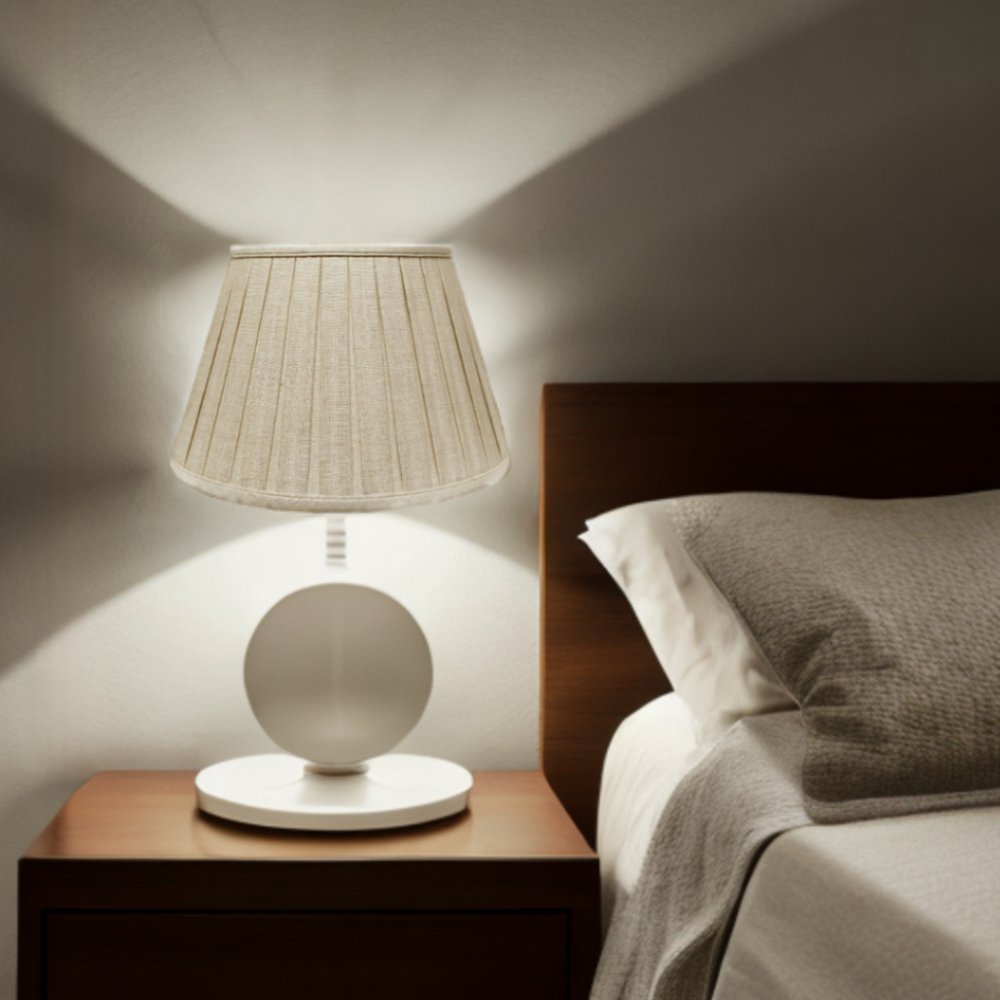 Cream Linen Pleated Empire Lamp shade HomeRoots
