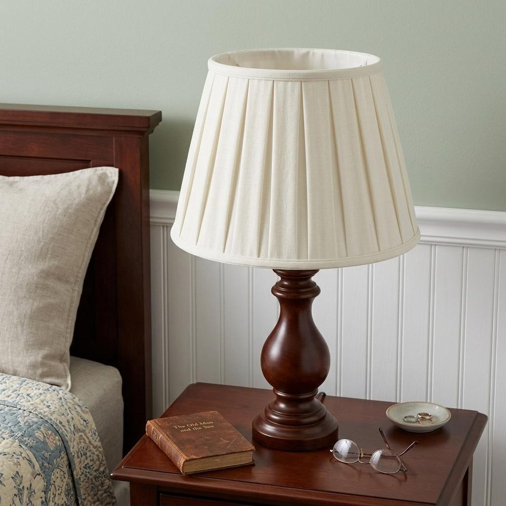 White Linen Pleated Empire Lamp Shade HomeRoots