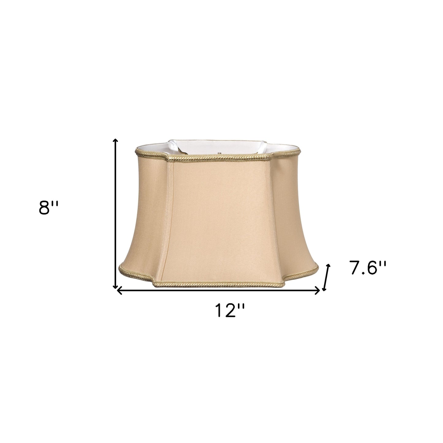 12" Vintage Gold Premium Oblong Shantung Lampshade