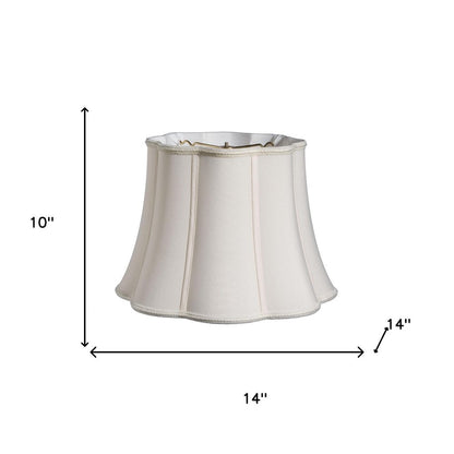 14" Cream Melon Scallop Shantung Lampshade HomeRoots
