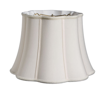 14" Cream Melon Scallop Shantung Lampshade HomeRoots