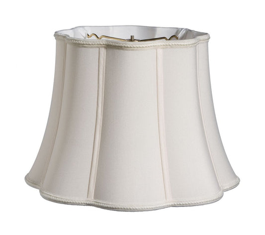 14" Cream Melon Scallop Shantung Lampshade HomeRoots