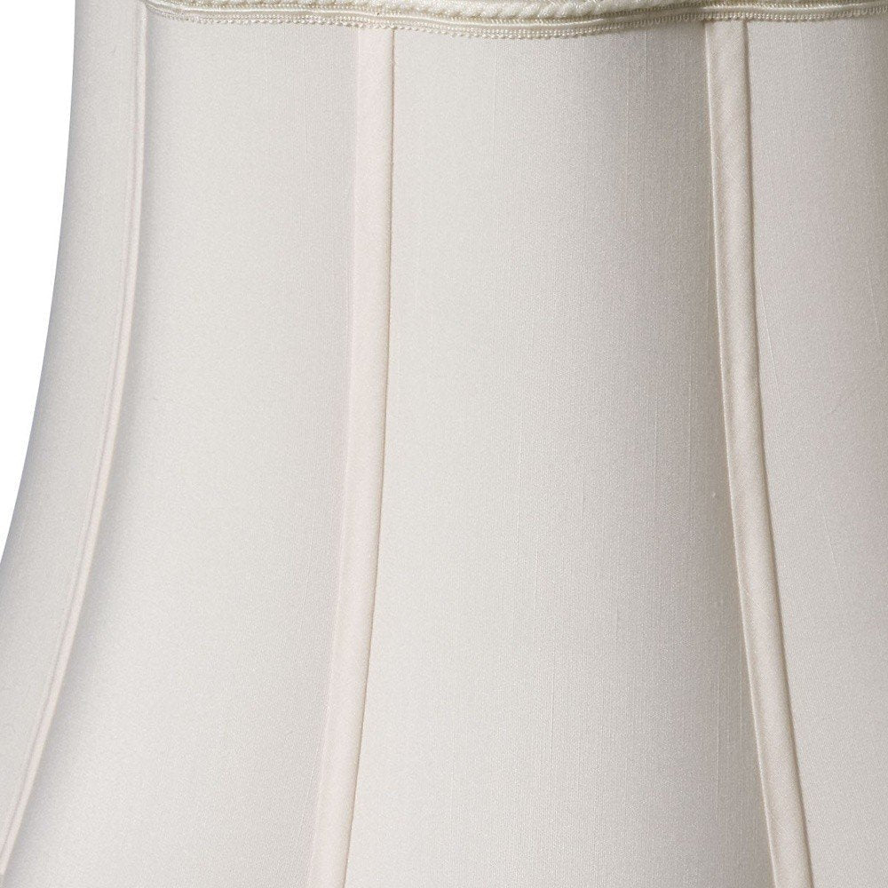 14" Cream Melon Scallop Shantung Lampshade HomeRoots