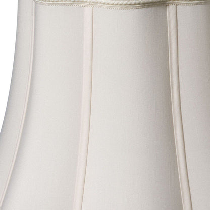 14" Cream Melon Scallop Shantung Lampshade HomeRoots