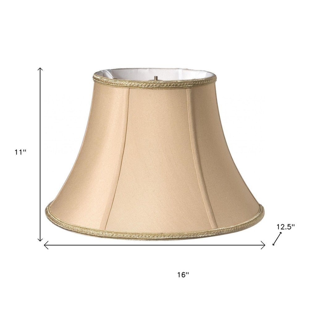 Gold Shantung Silk Oval Lamp Shade HomeRoots
