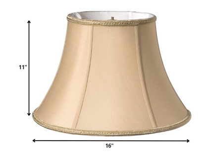 16" Vintage Gold Slanted Oval Shantung Lampshade