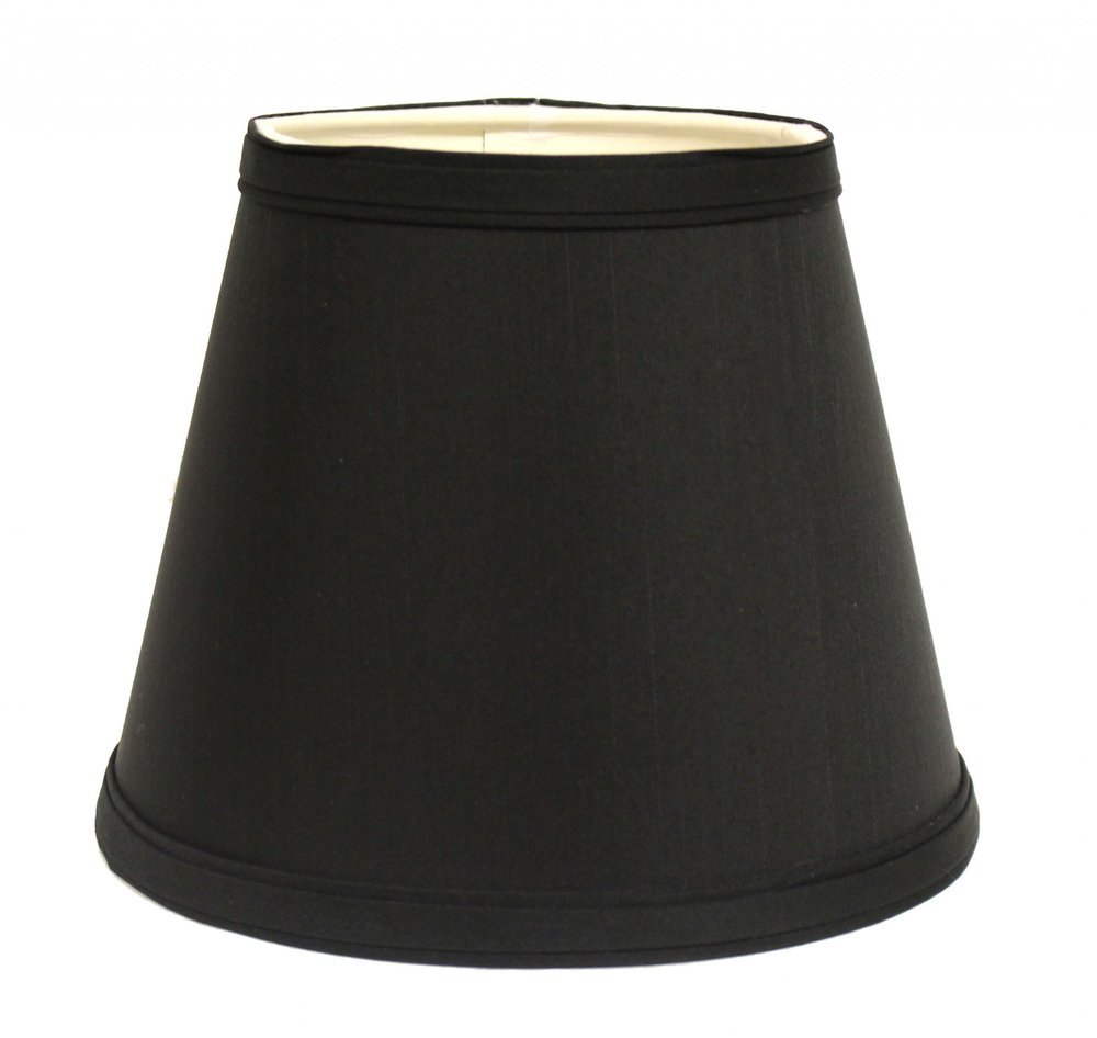 Black Shantung Silk Empire Lamp Shade — view 1