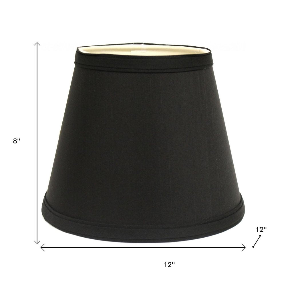 Black Shantung Silk Empire Lamp Shade — view 5