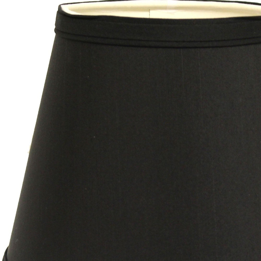 12" Black with White Hardback Empire Slanted Slanted Shantung Lampshade