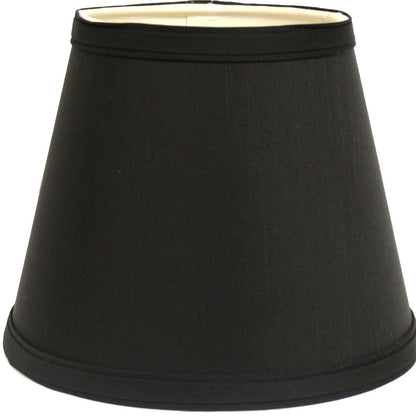 12" Black with White Hardback Empire Slanted Slanted Shantung Lampshade