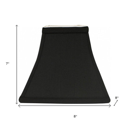 Black Shantung Silk Print Square Lamp Shade HomeRoots