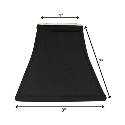 Black Shantung Silk Print Square Lamp Shade HomeRoots