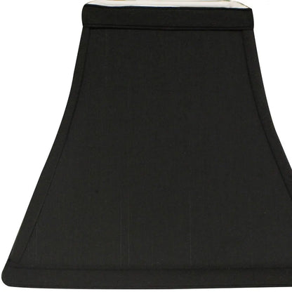 Black Shantung Silk Square Lamp Shade HomeRoots