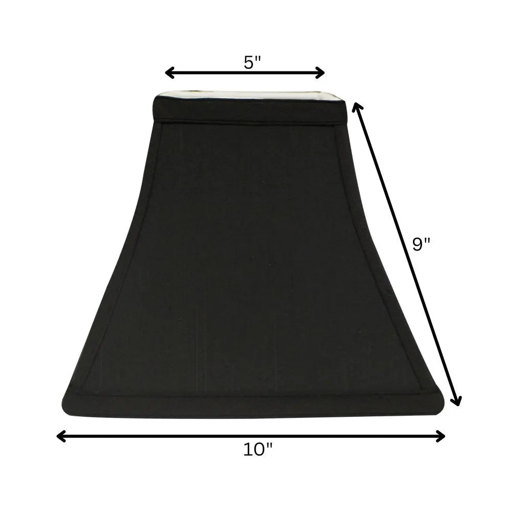 Black Shantung Silk Square Lamp Shade HomeRoots