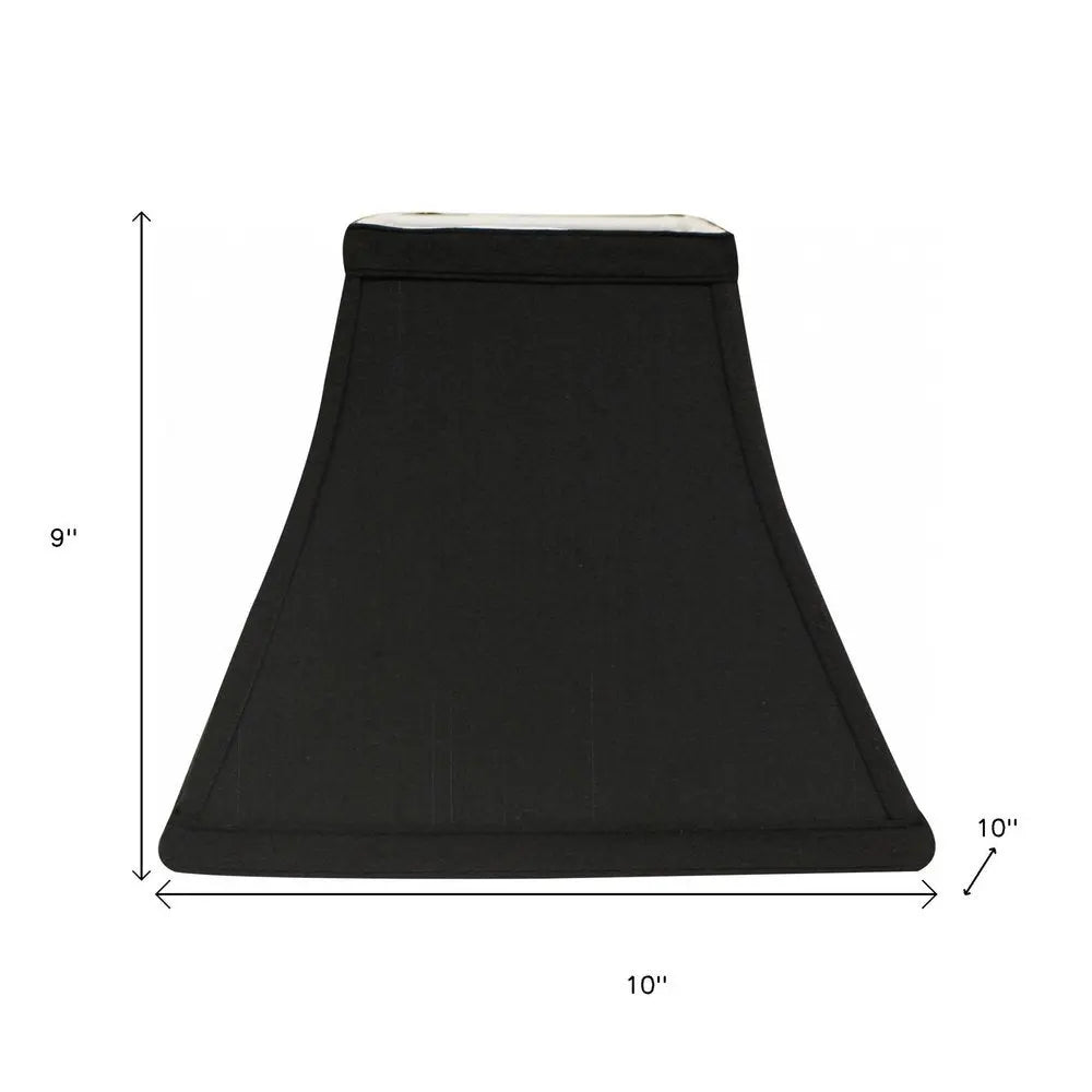 Black Shantung Silk Square Lamp Shade HomeRoots