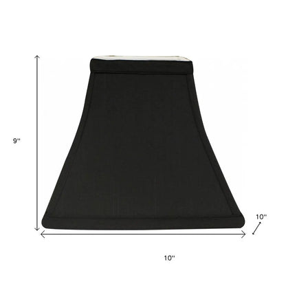 Black Shantung Silk Square Lamp Shade HomeRoots