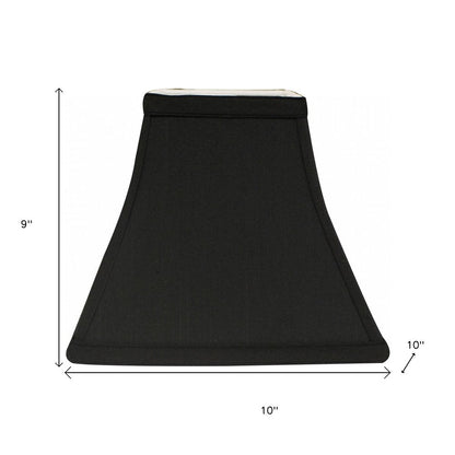 Black Shantung Silk Square Lamp Shade HomeRoots