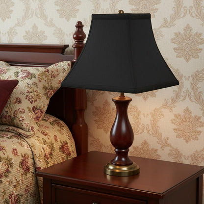 Black Shantung Silk Square Lamp Shade HomeRoots