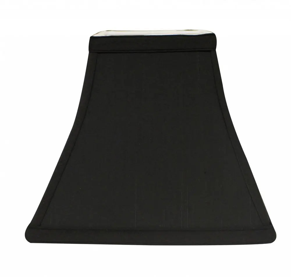 Black Shantung Silk Square Lamp Shade HomeRoots