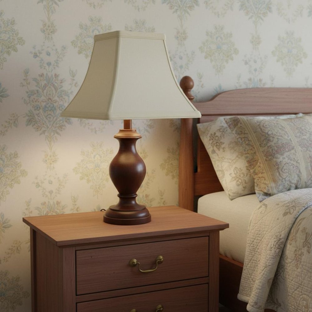 Ivory No Slub Innsbruck Print Square Lamp Shade HomeRoots