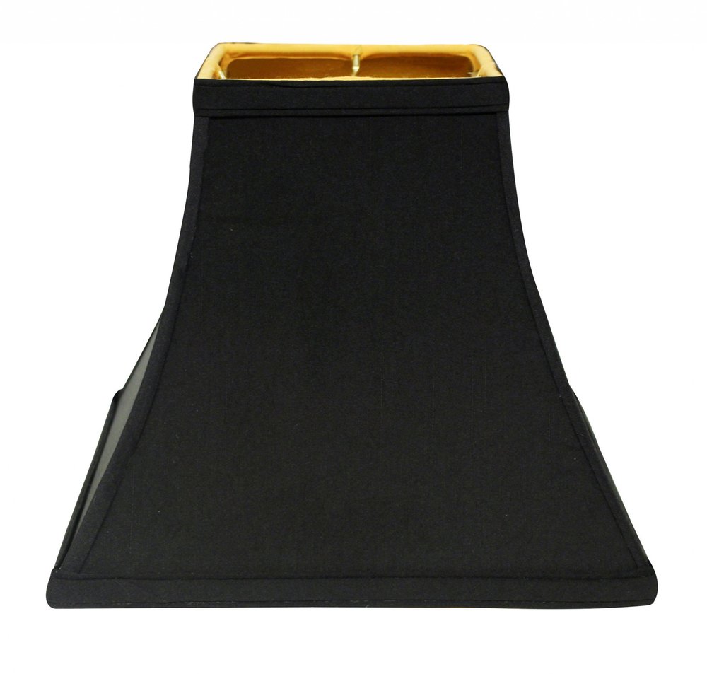 Black Shantung Silk Square Lamp Shade HomeRoots
