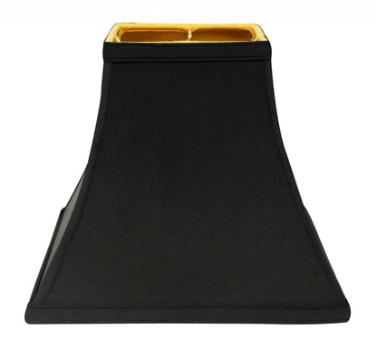 Black Shantung Silk Square Lamp Shade HomeRoots