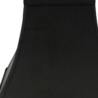 Black Shantung Silk Square Lamp Shade HomeRoots