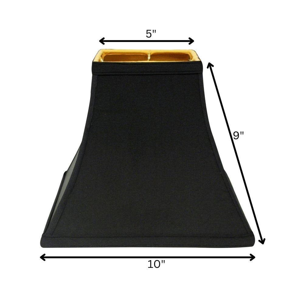 Black Shantung Silk Square Lamp Shade HomeRoots