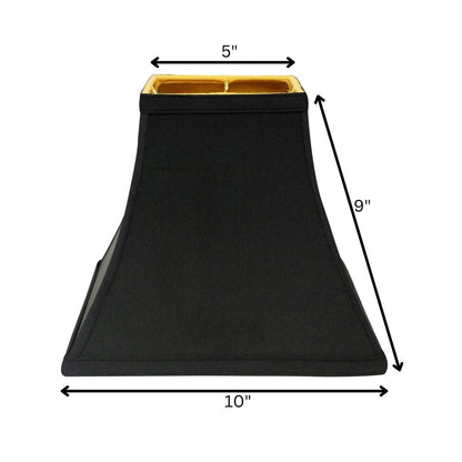 Black Shantung Silk Square Lamp Shade HomeRoots