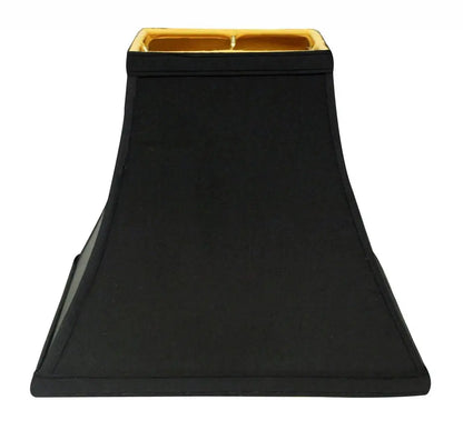 Black Shantung Silk Square Lamp Shade HomeRoots