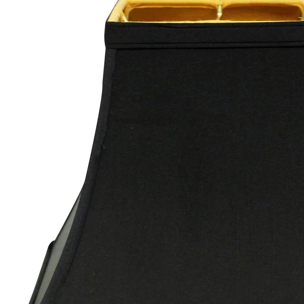 Black Shantung Silk Square Lamp Shade HomeRoots