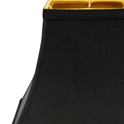 Black Shantung Silk Square Lamp Shade HomeRoots